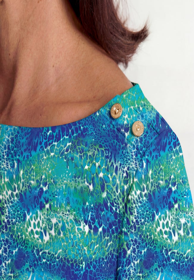 Stretch Cotton Boatneck Tunic image number 3