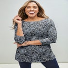 Stretch Cotton Boatneck Tunic image number null