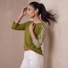 Stretch Cotton Boatneck Tunic image number 3