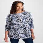 Stretch Cotton Boatneck Tunic image number null