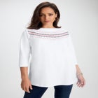 Stretch Cotton Boatneck Tunic image number null