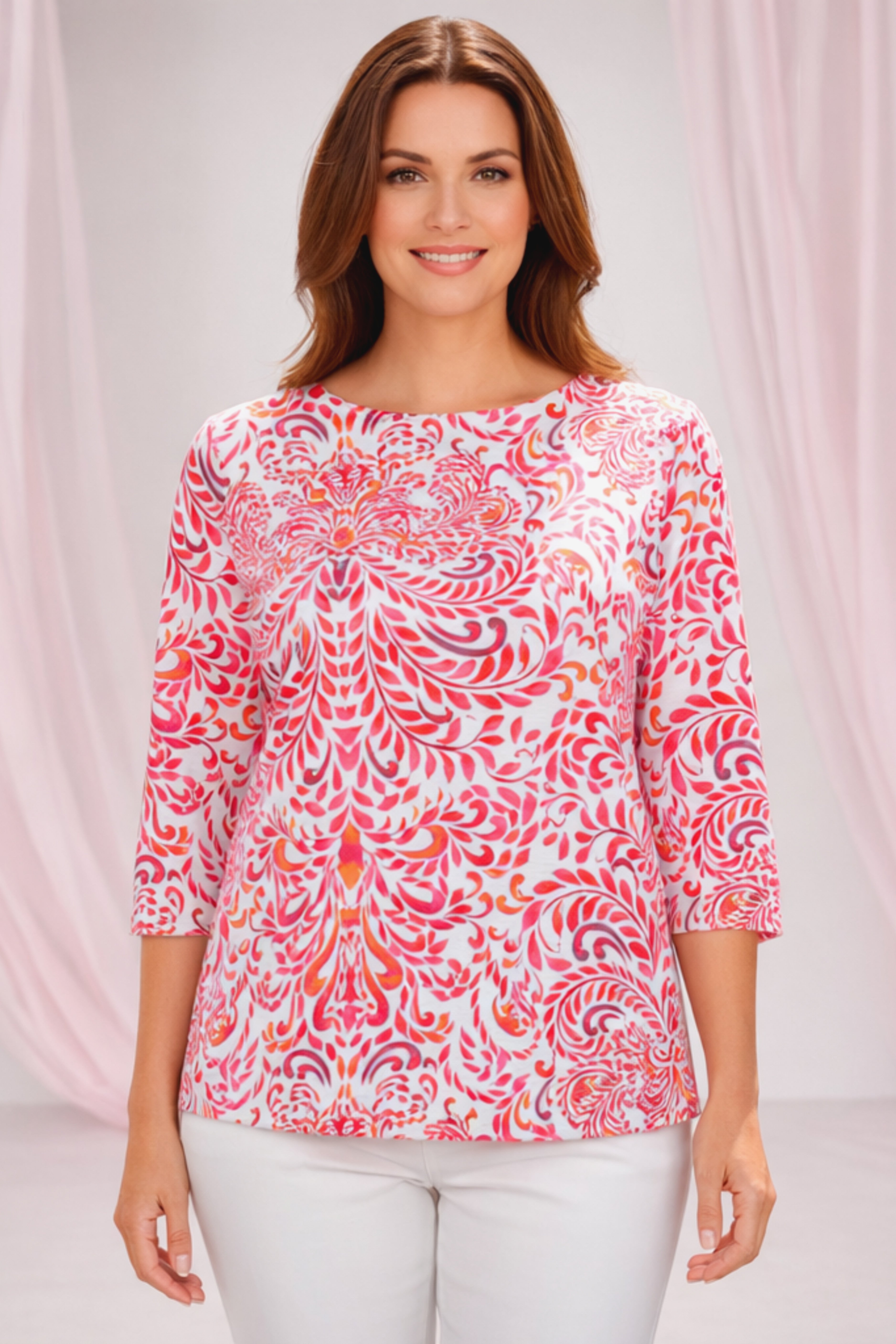 Stretch Cotton Boatneck Tunic image number 0