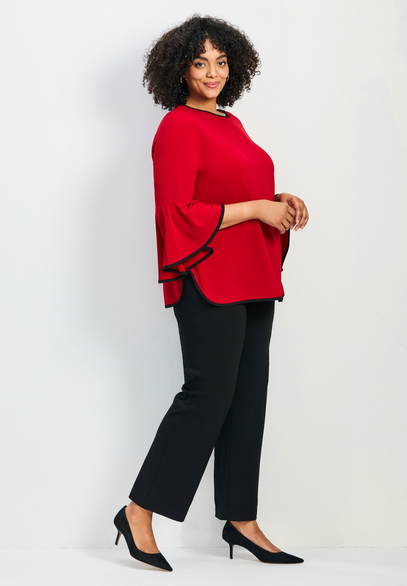 Ivana Contrast Bell Sleeve Top image number 3