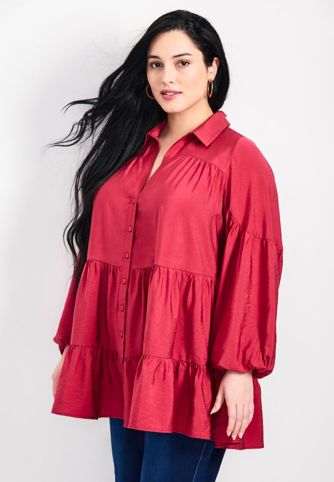 Amari Tiered Tunic Shirt image number 2