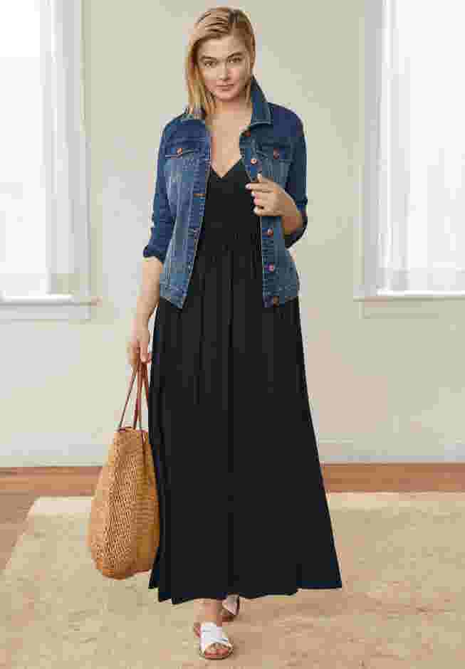 Knit Surplice Maxi Dress image number 1