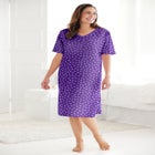 V-Neck Short Sleeve Knee-Length Cotton Sleepshirt image number null