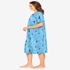 V-Neck Short Sleeve Knee-Length Cotton Sleepshirt image number null