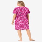 V-Neck Short Sleeve Knee-Length Cotton Sleepshirt image number null