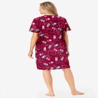 V-Neck Short Sleeve Knee-Length Cotton Sleepshirt image number null