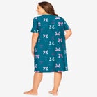V-Neck Short Sleeve Knee-Length Cotton Sleepshirt image number null