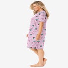 V-NECK SHORT SLEEVE KNEE-LENGTH COTTON SLEEPSHIRT image number null