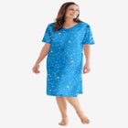 V-Neck Short Sleeve Knee-Length Cotton Sleepshirt image number null