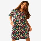 V-Neck Short Sleeve Knee-Length Cotton Sleepshirt image number null