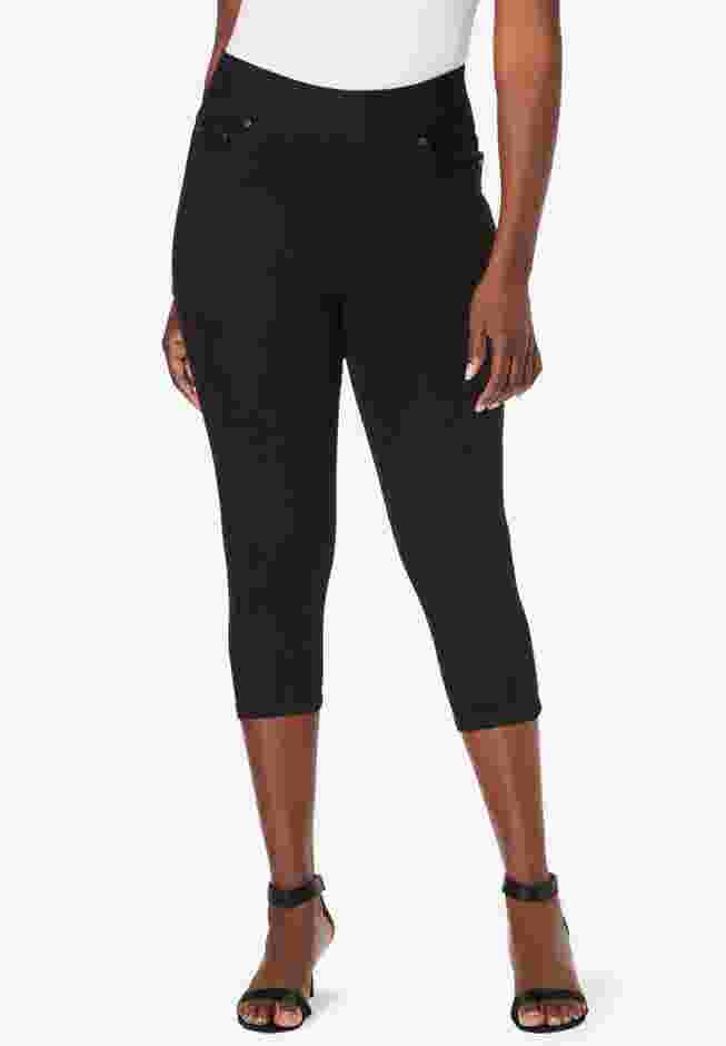 Comfort Waist Stretch Denim Capris image number 0