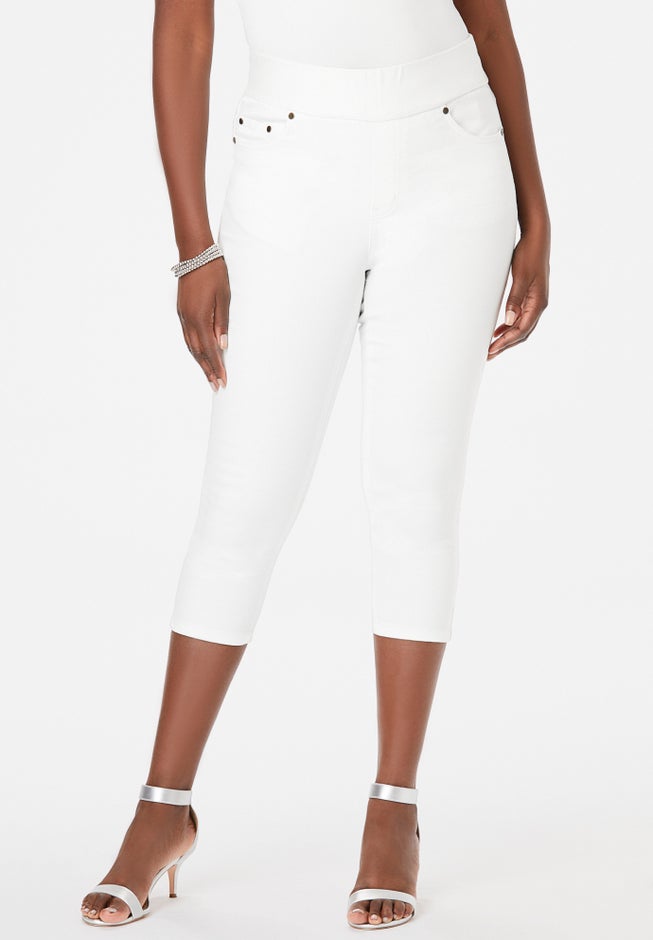 Comfort Waist Stretch Denim Capris image number 0