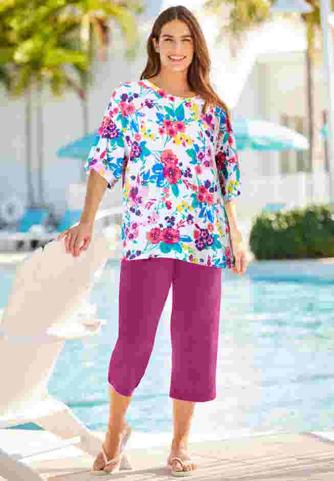 Sport-Knit Pull-On Capri Pants image number 4