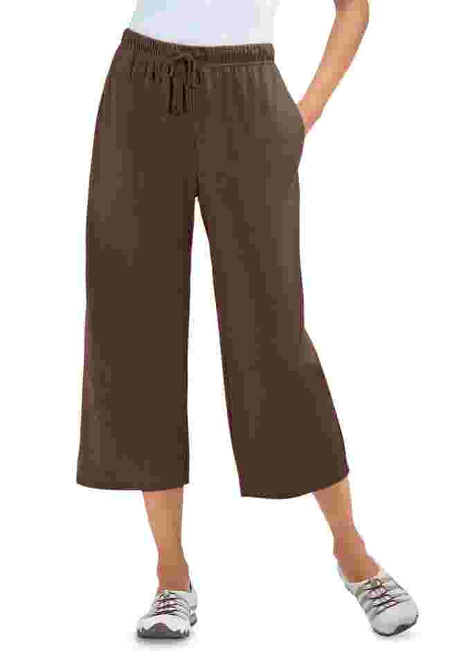 Womens Plus-Size Sport-Knit Pull-On Capri Pants image number 0