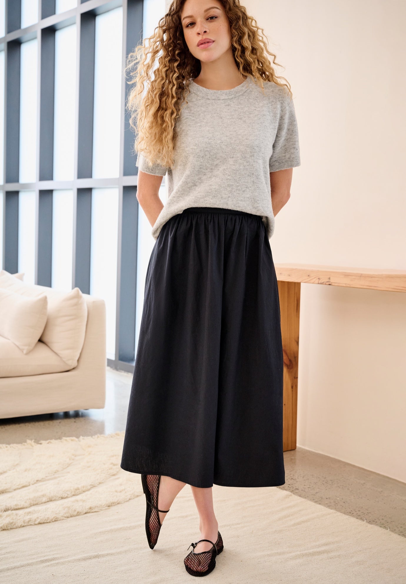 SHORT SLEEVE BOXY PULLOVER SWEATER image number 0