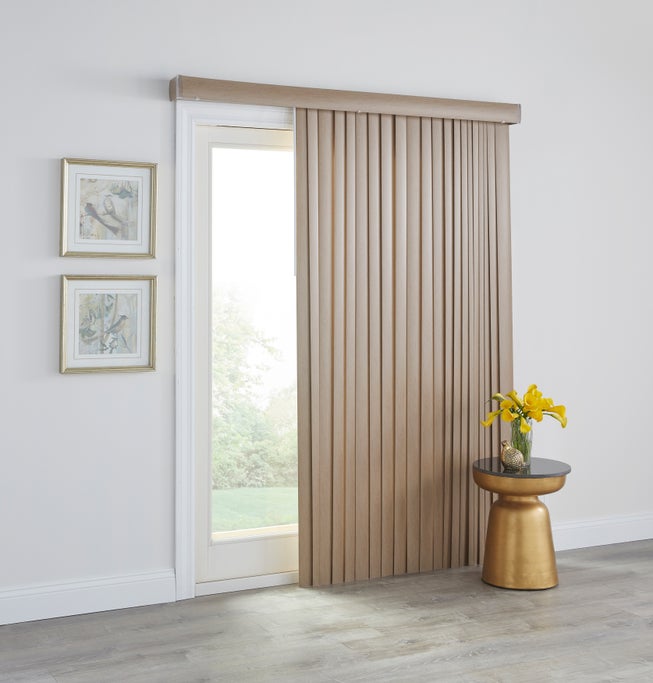 3.5” Printed Wood-Grain Vertical Blinds image number 0