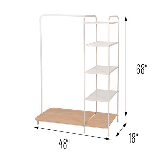 Freestanding Clothing Rack With Shelves image number 6