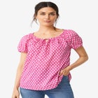 Keyhole Neckline Peasant Blouse image number null