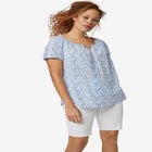 Keyhole Neckline Peasant Blouse image number null