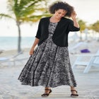 Rib Trim Cardigan Shrug Sweater image number 6