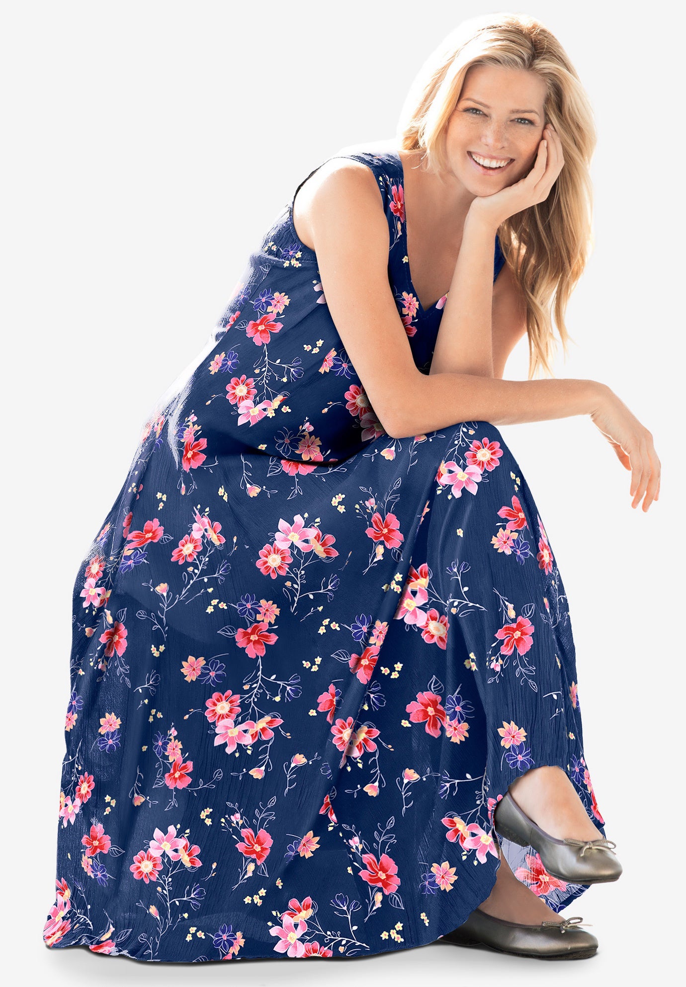 Sleeveless Crinkle Dress image number 0