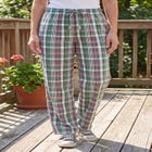 Seersucker Pull-on Elastic-Waist Pants image number null