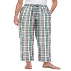 Seersucker Pull-on Elastic-Waist Pants image number null