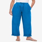 Seersucker Pull-on Elastic-Waist Pants image number null