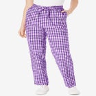 Seersucker Pull-on Elastic-Waist Pants image number null