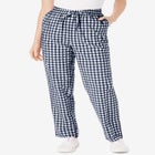 Seersucker Pull-on Elastic-Waist Pants image number null