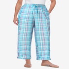 Seersucker Pull-on Elastic-Waist Pants image number null