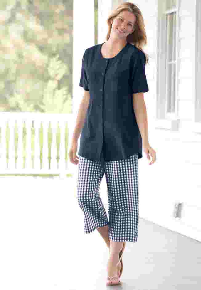 Seersucker Capri Pant image number 0