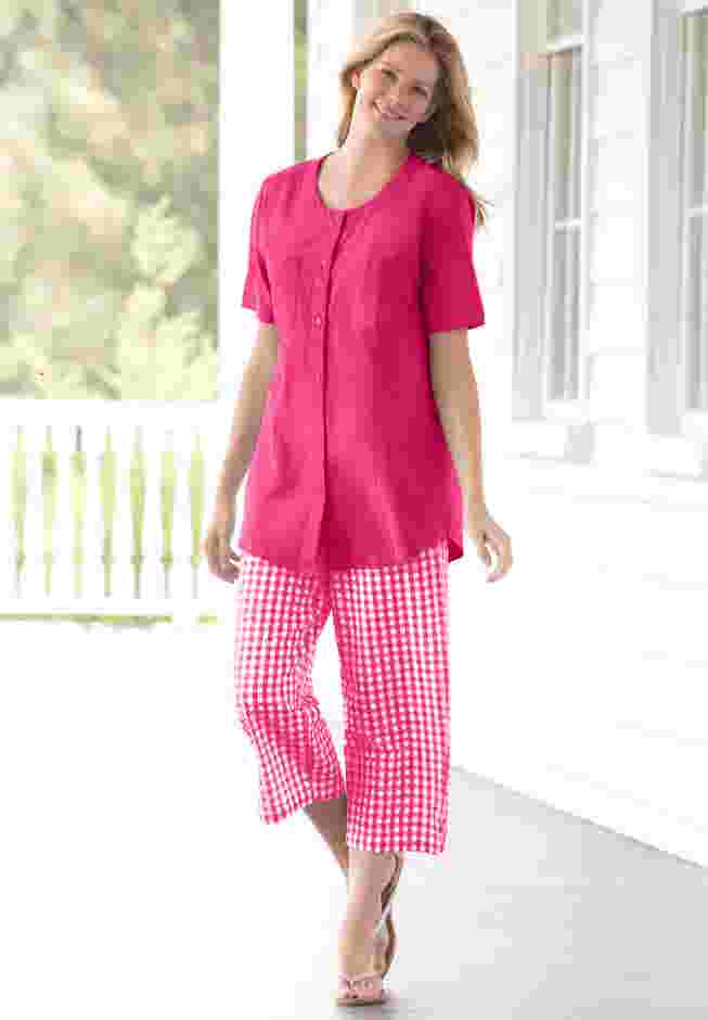 Seersucker Capri Pant image number 0