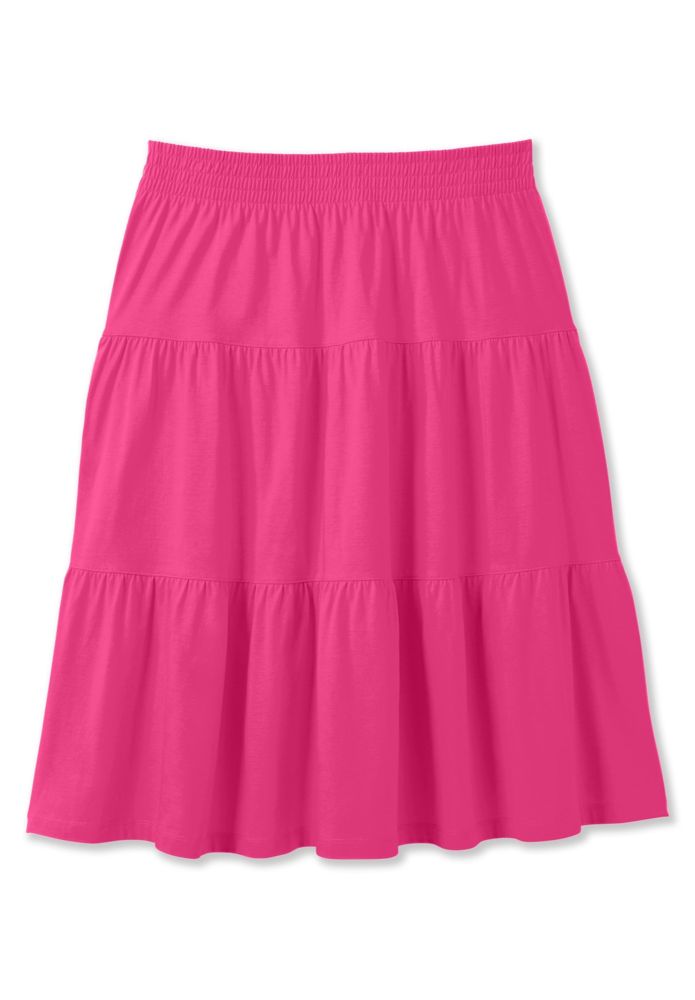 Elastic-Waist Knit Tiered Skirt image number 4
