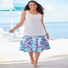 Elastic-Waist Knit Tiered Skirt image number null