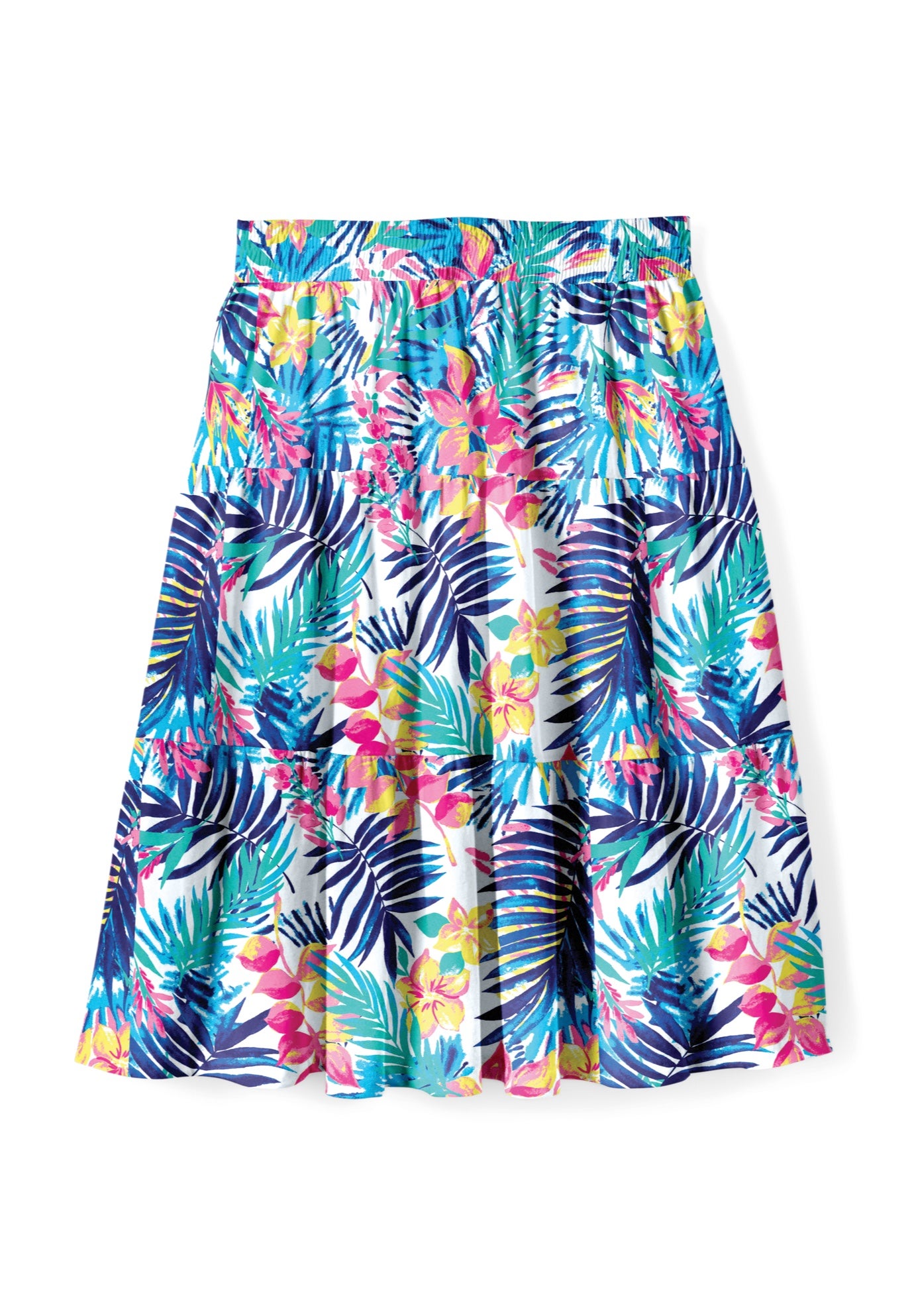 Elastic-Waist Knit Tiered Skirt image number 3