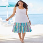 Elastic-Waist Knit Tiered Skirt image number null