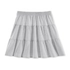 Elastic-Waist Knit Tiered Skirt image number null