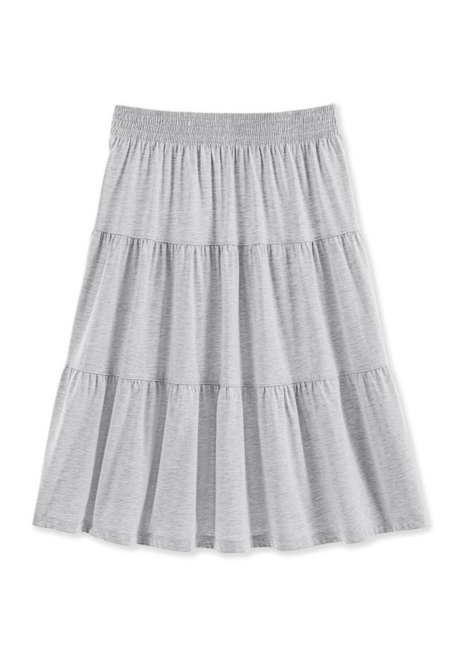 Elastic-Waist Knit Tiered Skirt image number 3