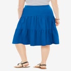 Elastic-Waist Knit Tiered Skirt image number null