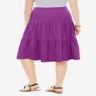 Elastic-Waist Knit Tiered Skirt image number null