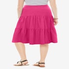 Elastic-Waist Knit Tiered Skirt image number null