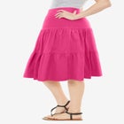 Elastic-Waist Knit Tiered Skirt image number null