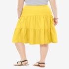 Elastic-Waist Knit Tiered Skirt image number null