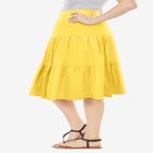 Elastic-Waist Knit Tiered Skirt image number null