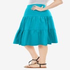 Elastic-Waist Knit Tiered Skirt image number null