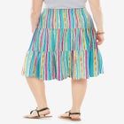 Elastic-Waist Knit Tiered Skirt image number null